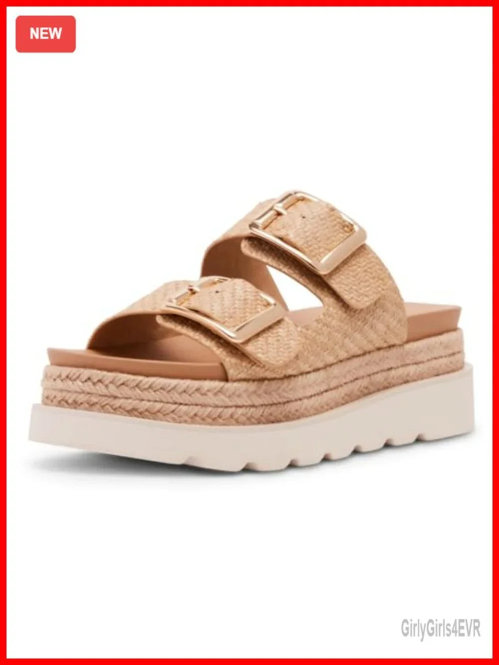 Womens Raffia Woven Straw Espadrilles Platform Sandals Flat Slide Summer Beach